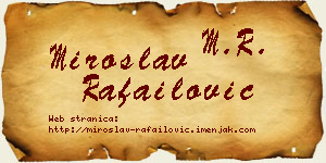 Miroslav Rafailović vizit kartica